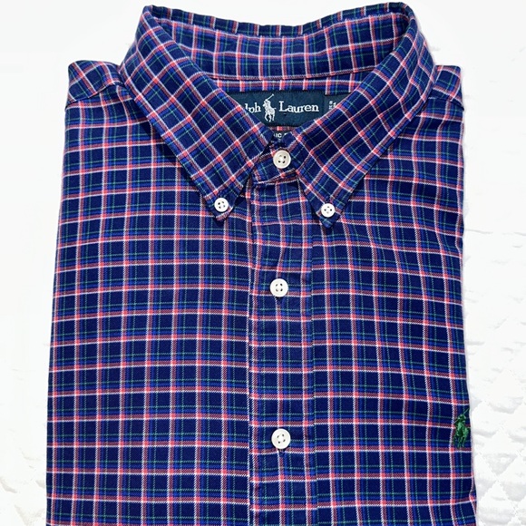 Ralph Lauren Classic Fit Plaid Button Up Shirt. 100% Cotton. Size X-Large. - Picture 8 of 9
